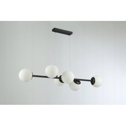 LAMPA WISZĄCA SUFITOWA 6xE27 ŻYRANDOL LOFT NOWOCZESNA kule 90cm czarny