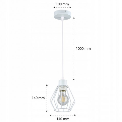 Lampa sufitowa wisząca żyrandol LED E27 oprawa LOFT BRYLANT biała