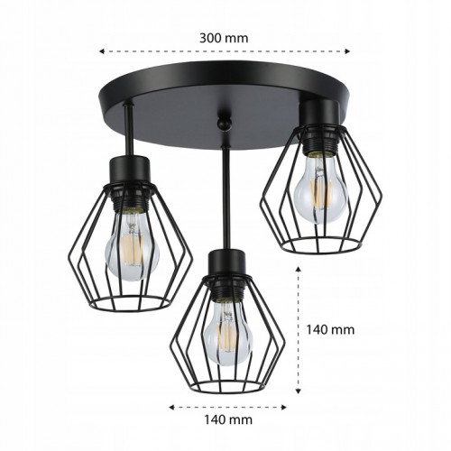 Lampa sufitowa wisząca żyrandol LED E27 oprawa LOFT BRYLANT czarny