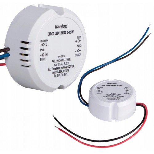 Zasilacz LED Elektroniczny do Taśm LED Do Puszki Circo 12V DC 15W