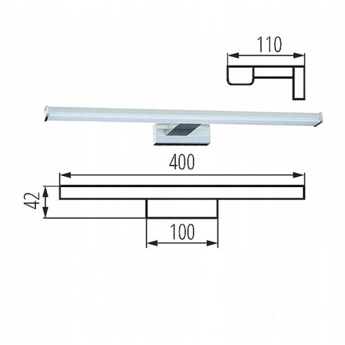 Kinkiet Łazienkowy LED Lampa nad Lustro ASTEN 8W 40cm IP44 Chrom KANLUX