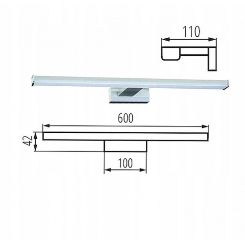 KANLUX Lampa nad Lustro LED Kinkiet Łazienkowy 12W 60cm Neutralna Chrom