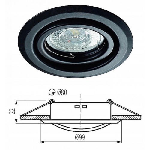 Oczko Sufitowe LED Oprawa Halogenowa Ruchoma Alor GU10 10W Czarne KANLUX