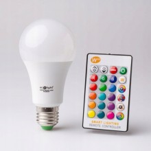 ŻARÓWKA LED KOLOROWA STEROWANA PILOTEM RGB E27 8W ECOLIGHT