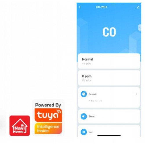 Czujnik tlenku węgla czadu WI-FI TUYA CTW-10