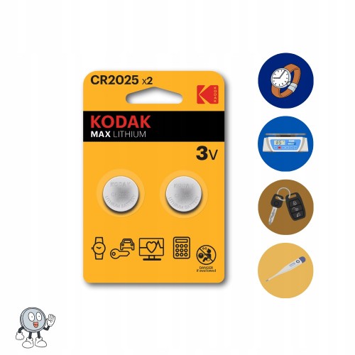 Bateria Litowa KODAK 3V CR2025 DL2025 SB-T14 2szt.