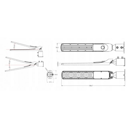 Lampa uliczna drogowa LED Oprawa Parkowa Latarnia zewnętrzna 100W CZARNA