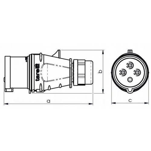 WTYKA IZOLACYJNA PRZENOŚNA 16A 400V 3P+N+Z IP44 TAREL