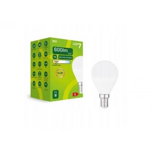 ŻARÓWKA LED E14 mleczna kulka 3W ciepła 3000K INQ ELP014WW