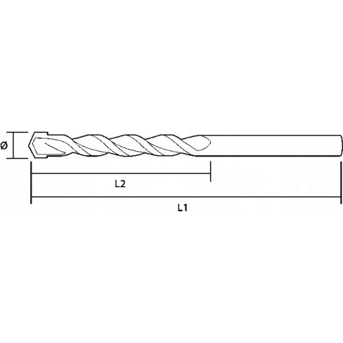 WIERTŁO DO BETONU 8 x 250 mm KOŃCÓWKA MOTYLKOWA