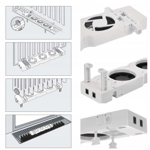 Wentylator Grzejnikowy termowentylator pod Grzejnik Biały