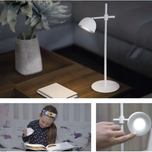 Lampka Biurkowa LED Nocna Szkolna Uchwyt Magnes z ściemniaczem USB Biała