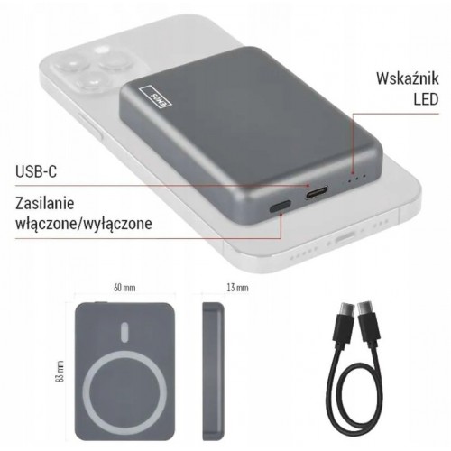 PowerBank Mocny Szybkie Ładowanie Power Bank 5 000 mAh 20W USB-C