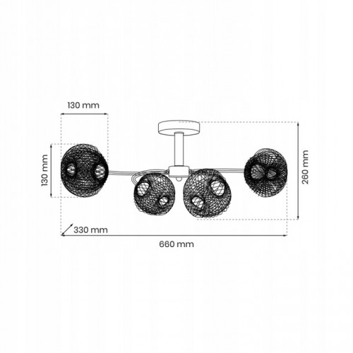 Lampa sufitowa przysufitowa plafon OAKLAND CHROM E27