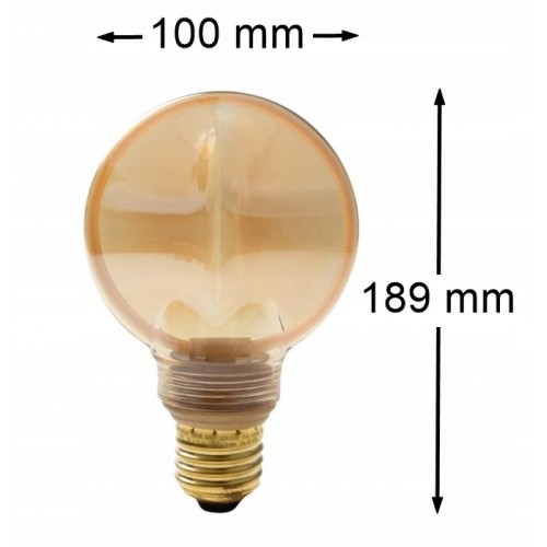 Żarówka LED Kula Ozdobna Retro 4W 200lm Duży Gwint E27 O100 Ciepła Bursztyn