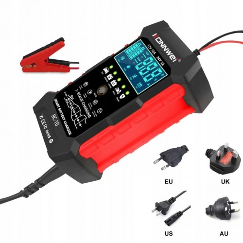 PROSTOWNIK SAMOCHODOWY AUTOMATYCZNY 12V 24V LCD CYFROWY Z FUNKCJĄ NAPRAWY