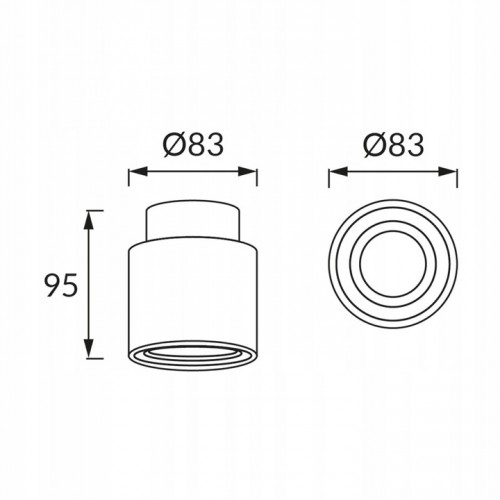 Oprawa sufitowa downlight punktowa tuba natynk biało-złota GU10 IDEUS