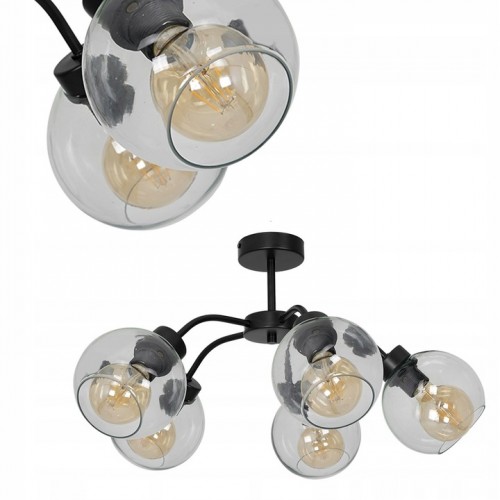 Lampa sufitowa SOFIA CLEAR 5xE27 pająk kulisty klosz elegancka 5-punktowa