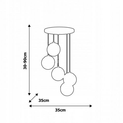 Lampa wisząca żyrandol 5x40W E14 SFERA Milagro