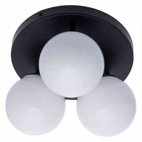 LAMPA SUFITOWA SPOT OKRĄGŁY Z KULAMI SFERA CZARNA-CHROM 3XE14 MLP8874