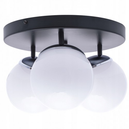 LAMPA SUFITOWA SPOT OKRĄGŁY Z KULAMI SFERA CZARNA-CHROM 3XE14 MLP8874