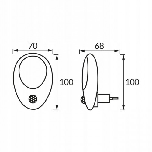 Lampka Nocna Wtykowa LED z czujnikiem ruchu do kontaktu PIR 1W 52lm