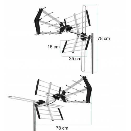 Antena Zewnętrzna Pasywna Do Telewizji Naziemnej GALAXY COMBO PREMIUM MUX 8