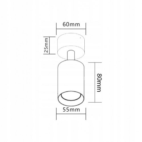 Kinkiet ścienny sufitowy Lampa LED GU10 tuba spot