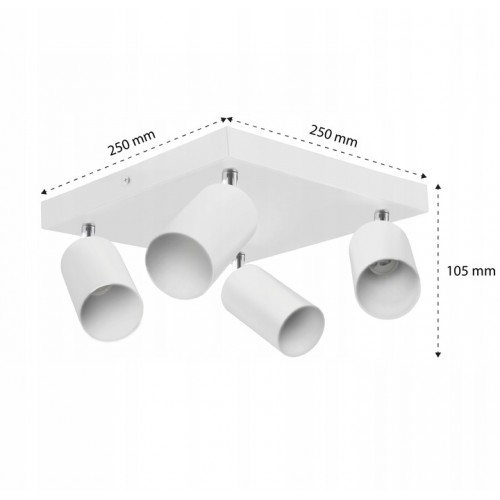 LAMPA LED SUFITOWA SPOT REGULOWANA 4xGU10