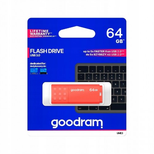 Pendrive 64GB pamięć Flash zewnętrzna USB 3.0 3.2 gen 1, GOODRAM UME3