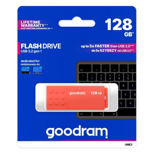 Pendrive GOODRAM UME3 128 GB USB 3.0 pomarańczowy