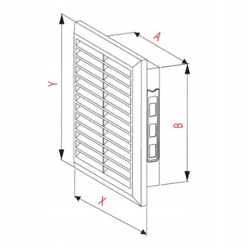 KRATKA WENTYLACYJNA Z RAMKĄ Z SIATKĄ GRAFITOWA 140x210