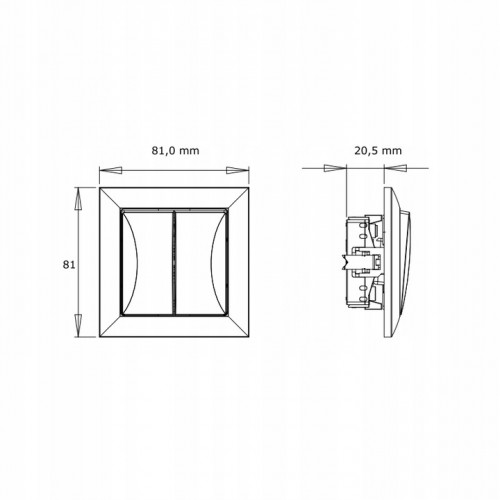OPAL WYŁĄCZNIK SCHODOWY PODWÓJNY ŁĄCZNIK BIAŁY