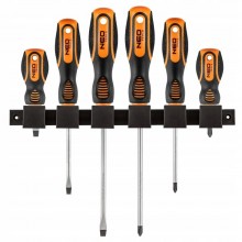 ZESTAW ŚRUBOKRĘTÓW wkrętaków z magnesem 6szt. 04-193 + UCHWYT TPR+ABS NEO