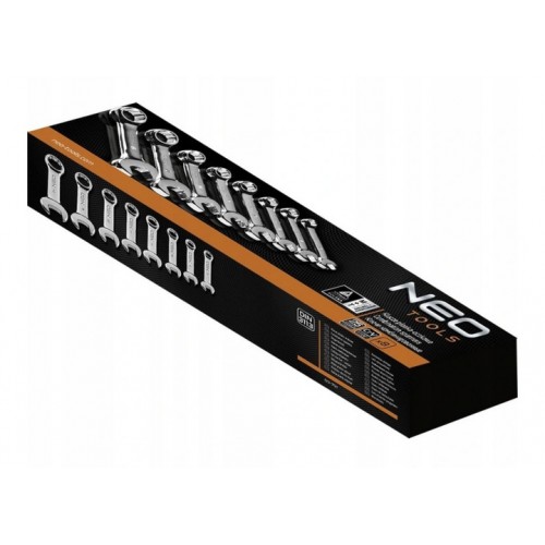 Klucze płasko oczkowe 8-19 mm krótkie 8 sztuk ETUI NEO TOOLS