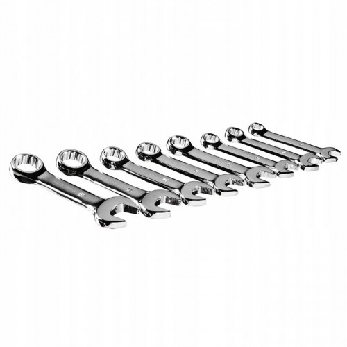 Klucze płasko oczkowe 8-19 mm krótkie 8 sztuk ETUI NEO TOOLS
