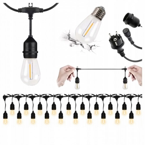Girlanda ogrodowa lampki LED 2000 cm sieciowe