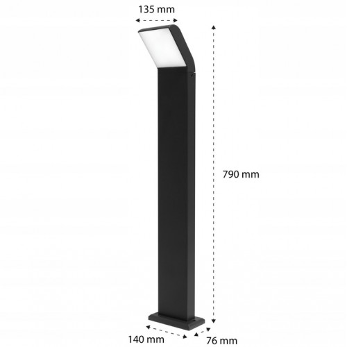 Lampa LED 12W Ogrodowa 80cm zewnętrzna słupek stojąca