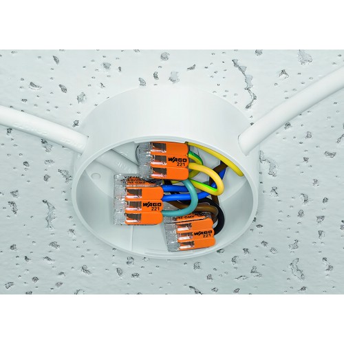 Szybkozłączka 5x0,2-4mm2 transparentna / pomarańczowa 221-415 /25szt./