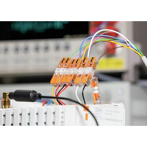 Szybkozłączka 3x0,2-4mm2 transparentna / pomarańczowa 221-413 /50szt./