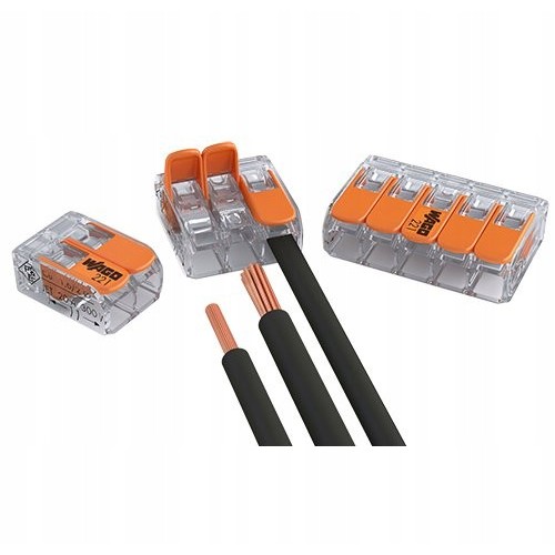 Szybkozłączka 3x0,2-4mm2 transparentna / pomarańczowa 221-413 /50szt./