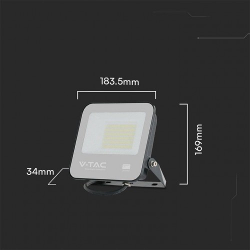 Projektor LED V-TAC 50W 100Lm/W SAMSUNG CHIP Czarny VT-44055 6500K 4270lm