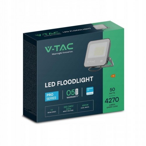 Projektor LED V-TAC 50W 100Lm/W SAMSUNG CHIP Czarny VT-44055 6500K 4270lm