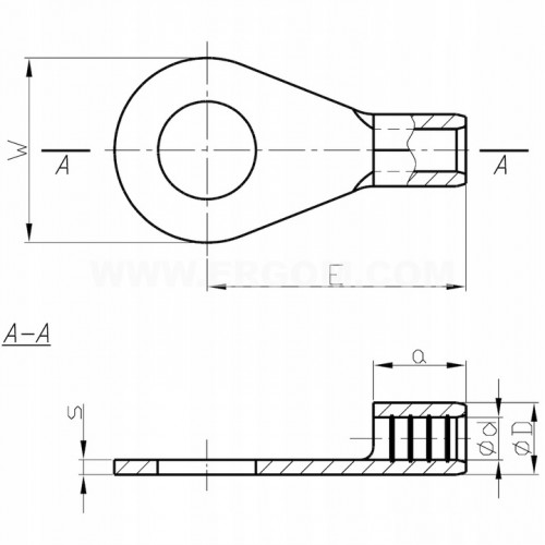 Końcówka Kablowa Oczkowa Miedziana M3 KO 1/3 M3 0,75–1 mm² 25 sztuk