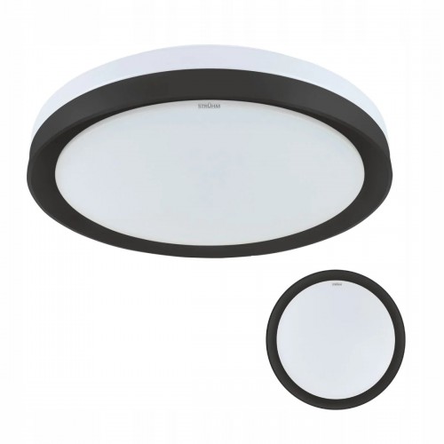 Plafoniera sufitowa Lampa okrągła na 3 żarówki E27 w czarnej obudowie IDEUS
