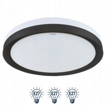Plafoniera sufitowa Lampa okrągła na 3 żarówki E27 w czarnej obudowie IDEUS