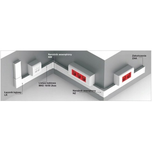 Kanał elektroinstalacyjny KE 40/90 - /2m/ 111325 /8szt/