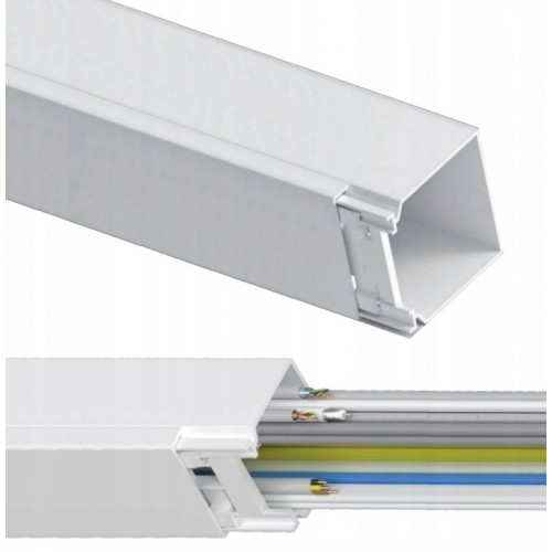 LISTWA KANAŁ KABLOWY PVC 40x40mm AKS ZIELONKA KE 40/40 111322 BIAŁY 2m