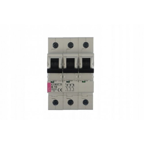 Wyłącznik nadprądowy 3P B 10A 10kA AC 400V ETIMAT10 002125714 ETI