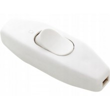 PRZEŁĄCZNIK PRZELOTOWY KOŁYSKOWY BIAŁY WŁĄCZNIK ON-OFF 2,5A 250V NA KABEL